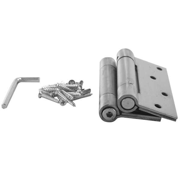 Självstängande dörrgångjärn, 2-pack 4 tum Kraftiga fyrkantiga rostfria stål Mortise Fjäder Automatisk Cl