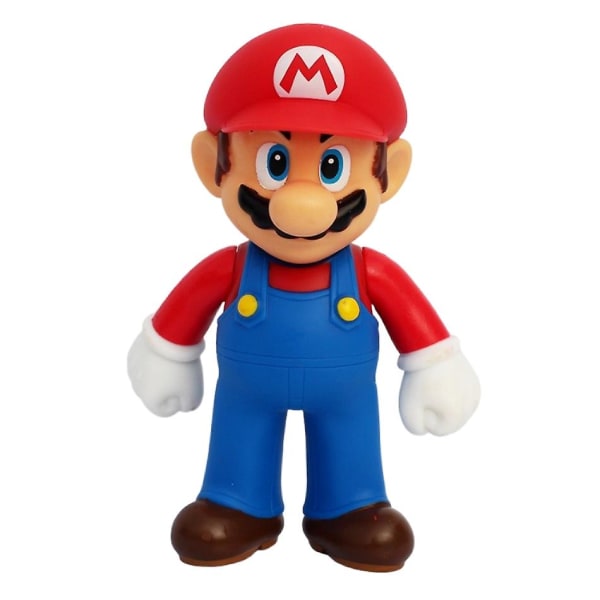10~14cm Super Mario Bros Pvc Action Figur Leksaker Dockor Modell Set Luigi Yoshi Donkey Kong Svamp för barn Födelsedagspresenter 11cm