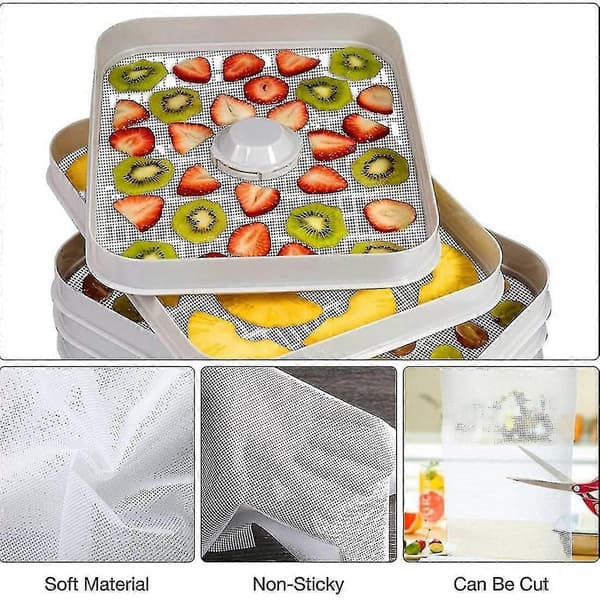 Dehydrator Ark Til Mad Dehydrator, 10 Stk 29x37cm, Silikone Ark, Frugt Dehydrator Måtter, Silic
