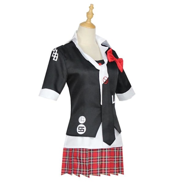 Anime Danganronpa Cosplay-kostyme Enoshima Junko Uniform Cafe Arbeidsklær Kort skjørt Dobbel hale fletteparykk