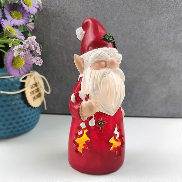 Julemand Figur med LED Lys Model Skrivebordsdekoration Ornament