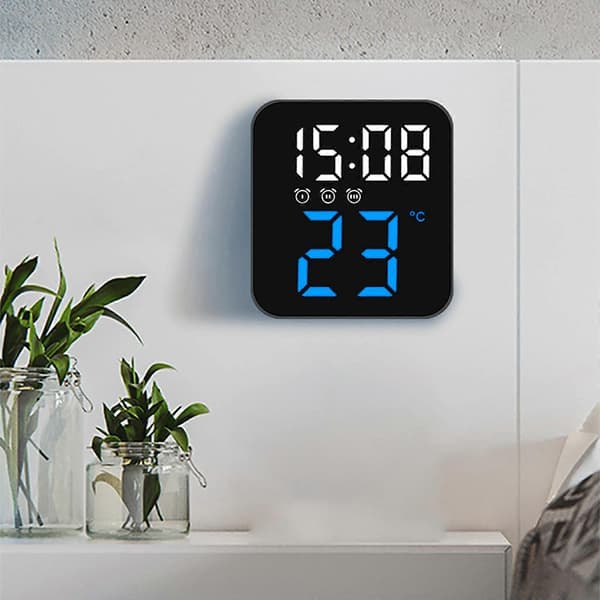 Digital Väckarklocka 12H 24H Digitala Klockor för Restaurang Kontor Blå