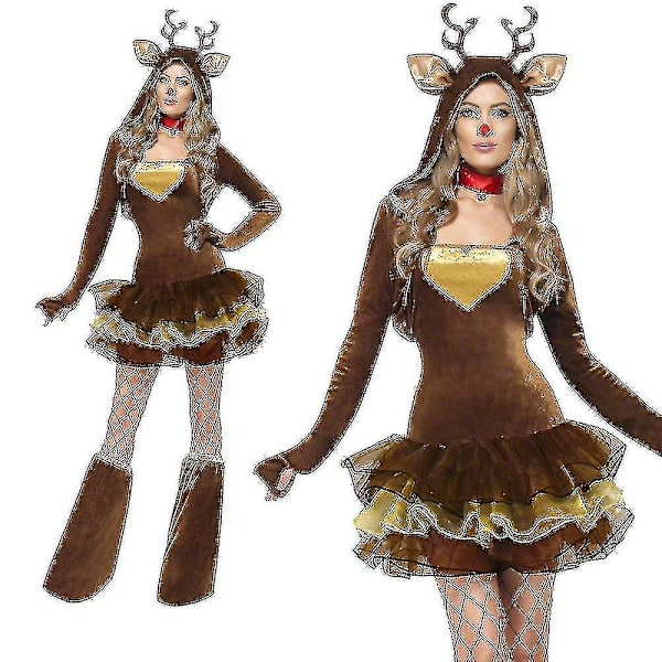 Snabb leverans Halloween Rendjursdräkt Juldräkt Nattfestdräkt A