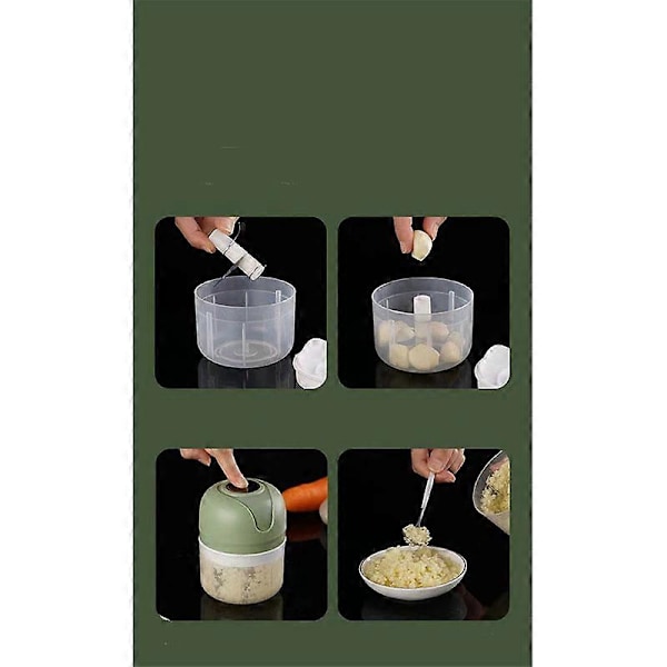 Mini Matberedare, 250ML, Trådlös Bärbar Elektrisk Vitlökshackare, Lätt att Rengöra, Matberedare för Barnmat/Paprika/Lök/Vitlök/Grönsaker/Chili