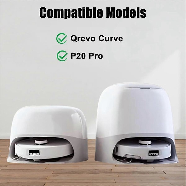 20 STK. til Qrevo Curve/P20 Pro Robotstøvsuger Tilbehør Udskiftning Hovedsidebørster Støvpose Moppe P