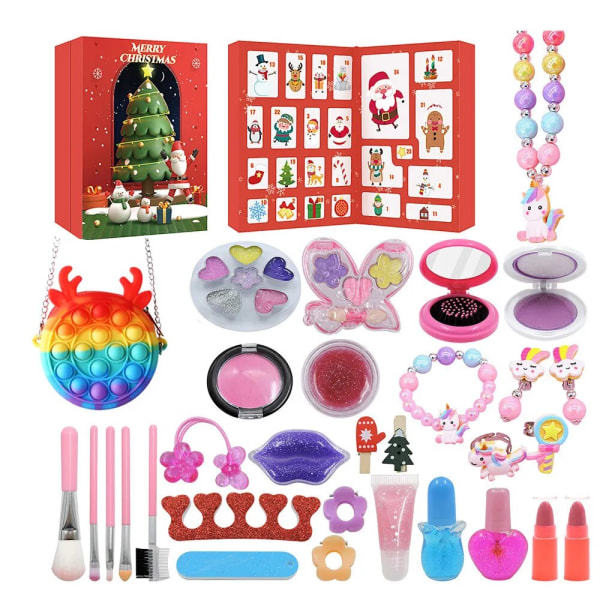 2024 juleadventskalender gaveeske for jenter barn DIY smykker hårnål leketøy 24 dager nedtellingskalender nyttår julegave style 4