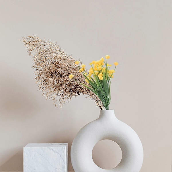 8 stk. Kunstige Blomster Udendørs UV-resistente Planter, 8 Grene Falske Plastik Grønne Buske Planter