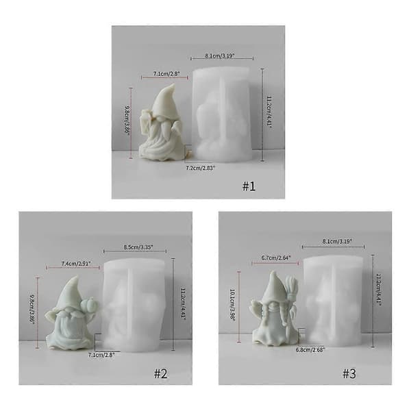 3D Gnome Silikoneform Halloween Dværge Resin Epoxy Form Ansigtsløse Dværgeforme