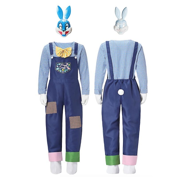 Karneval Halloween Påskhare Maskot Kostym Unisex Förälder Barn Spöklikt Rollspel Cosplay Fancy festklänning Girl S