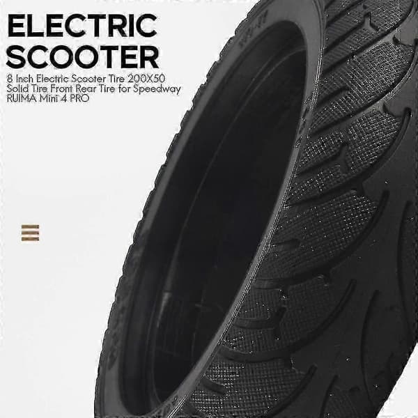 8 Tommers Solid Scooterdekk 200x50 Kompatibelt med Speedway Ruima Mini 4 Pro