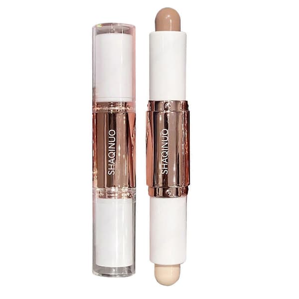 2-i-1 konturstift, krem dobbel highlighter concealer stift bronzer highlighter penn Dark brown