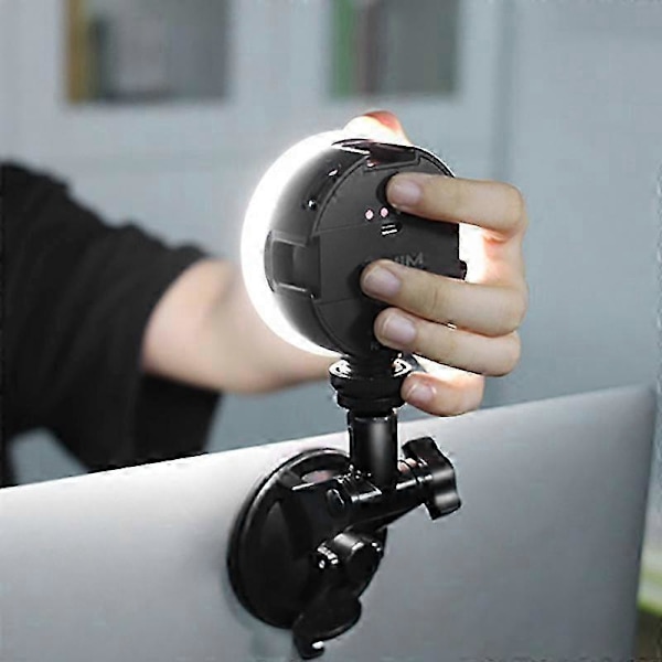Lisävalosarja 2500K-6500K Kaksivärilämpötila 800 Lux/0,5M 2000MAh Akku TPU Imu Kuppi Kannettavan Tietokoneen Video LED Lisävalo
