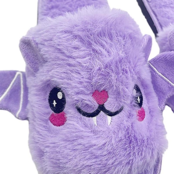 Halloween Tofflor Anti-sladd Mysig Bat Plysch Tofflor Med Strumpor Sovrum Tofflor Inomhus Hem Tofflor Fuzzy Slides För Familj Gray children
