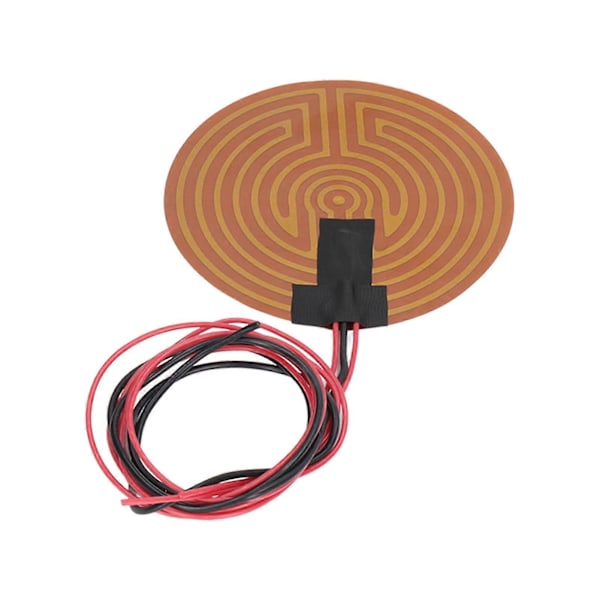 120W 12V DC Rund Fleksibel Polyimid Varmeplate - PI Varmefilm for 3D Printer Varmebed