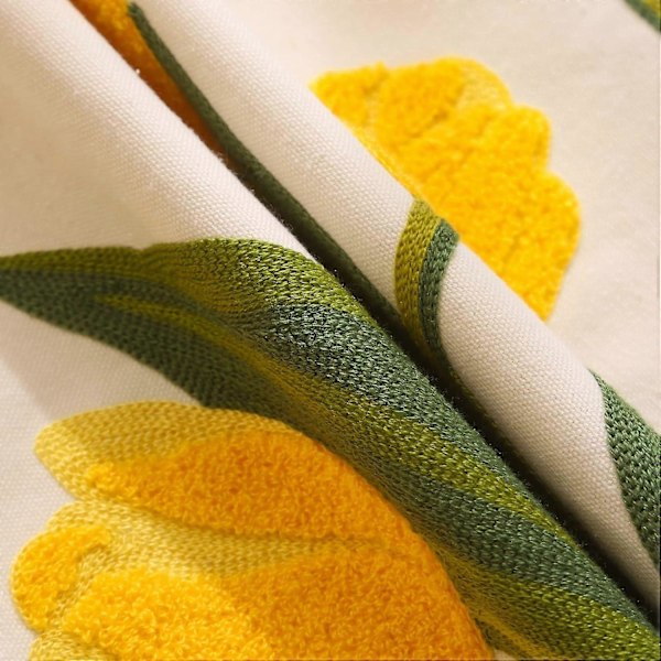 Set med 2 Broderade Kuddfodral 45x45cm Trädgårdsblommor Örngott för Sovrum Soffa Vardagsrum Hem Café Dekoration