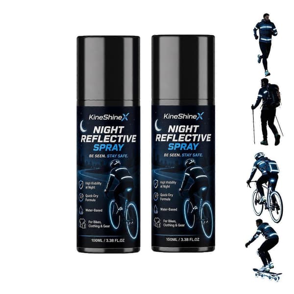 Nattreflekterande sprayfärg, hög synlighet, fluorescerande 100 ml | Långvarig säkerhetsreflekterande beläggning för kläder, cykel, utomhusutrustning 2pcs
