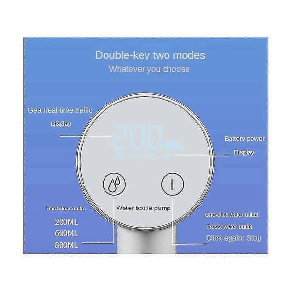 Vattenflaskpump Hushåll USB Elektrisk Vikbar Vatten Suganordning Vattendispenser Vattenpump F