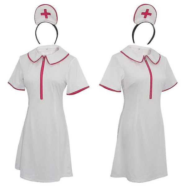 Motorsav Mand Power Cosplay Kostume Sygeplejerske Uniform Dress Suits M