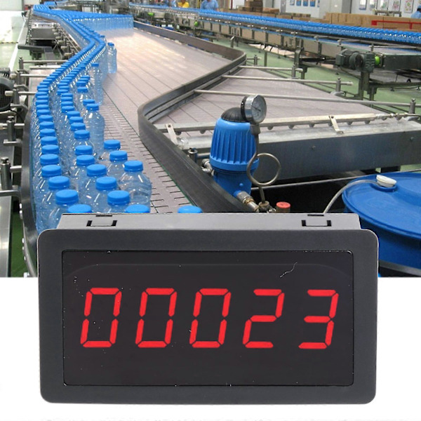 Plus Tællerpanel Totalisator 0-9999 Digitalt LED Tællerpanel Meter 5 Cifre