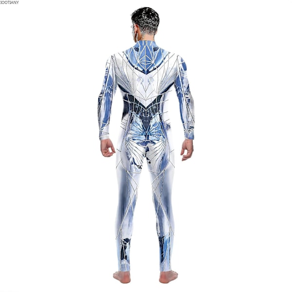Iootiany 3D-tryckt Zentai-dräkt för män Sexig Bodysuit för kvinnor Par Reflekterande Mönster Catsuit Ryggdragkedja Cosplay Kostym Partykläder B142-475 S