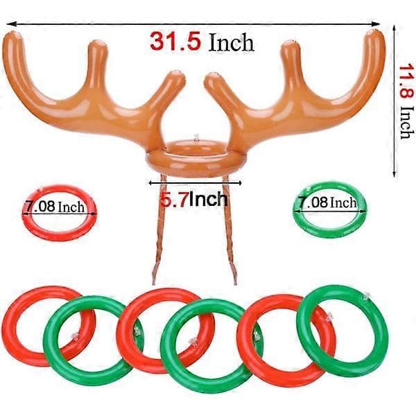 Julspelsren Ringkastningsspel (2-pack), Uppblåsbart renhorn Ringkastningsspel för barn