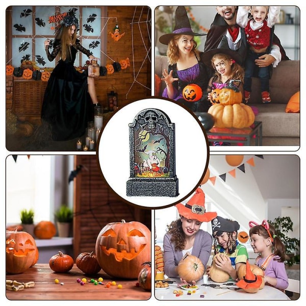 Halloween Led Graveyard Tombstones Skull Gravestone Lamp For Scary Haunted House Decorations Skull Gravestone Lamp For Halloween pumpkin