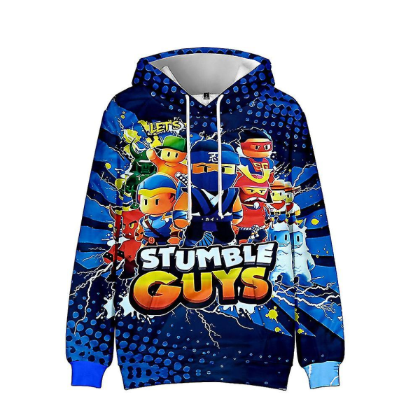 Stumble Guys Theme Hættetrøjer Børnetrøje Casual Sweatshirt Unisex langærmet hættetrøje bedste gave til jul style 3 6-7Years