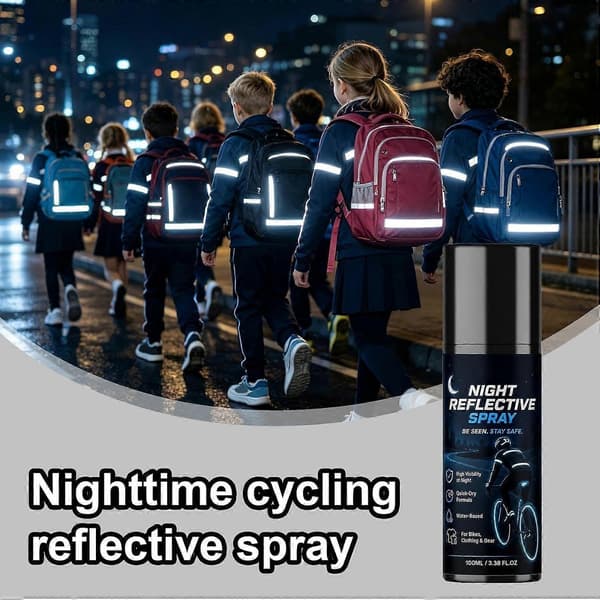Nattreflekterande sprayfärg, hög synlighet, fluorescerande 100 ml | Långvarig säkerhetsreflekterande beläggning för kläder, cykel, utomhusutrustning 1pcs