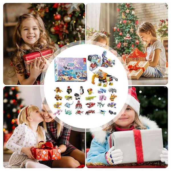 Adventskalender Byggeklosser leketøy for barn Adventskalender for utvikling av tålmodighet Kalenderleketøy for barn julegave style 1