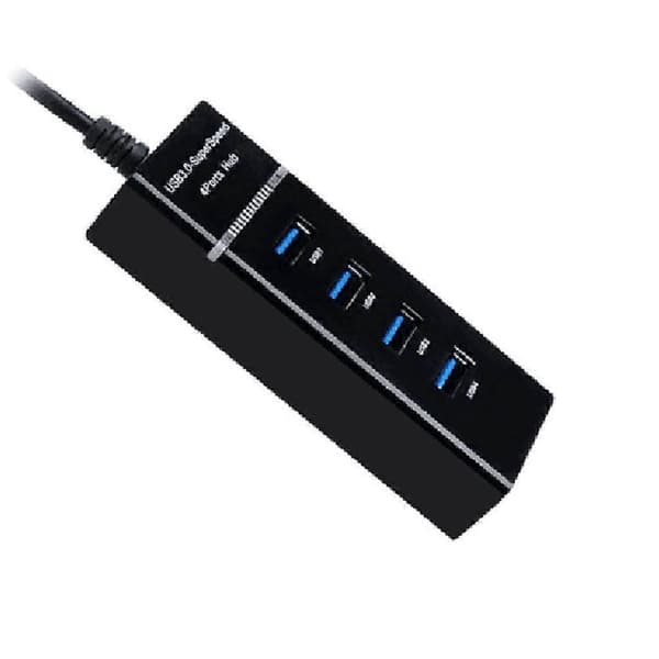 4-i-1 USB Hub Adapter Høj Hastighed USB 3.0/2.0 Hub Splitter 4 Port Data Hub med LED-lys til Laptop, PC Computer