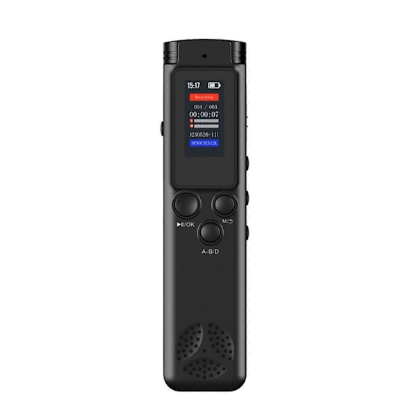 Stemmekontroloptager 16GB/64GB Hukommelse Støjreducerende Konferenceoptager 0,96 tommer Bærbar Optagepen Sort