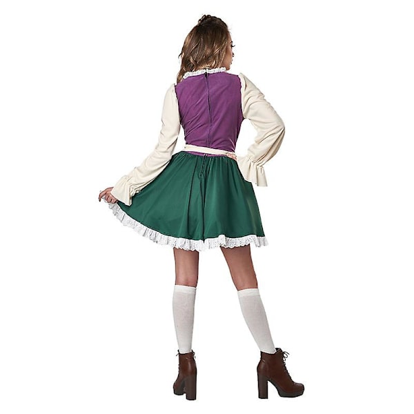 Dirndl Oktoberfest -asu Alpen kansallinen esiliina Wench tarjoilija Cosplay Carnival Halloween -juhlamekko Green M