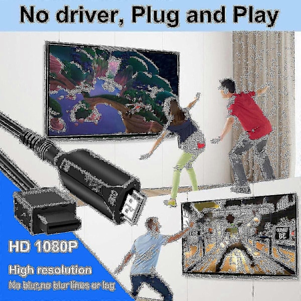 Hd Wii - HDMI-sovitinmuunnin USB-kaapelilla, nopea pelimuunnosjohto TAO