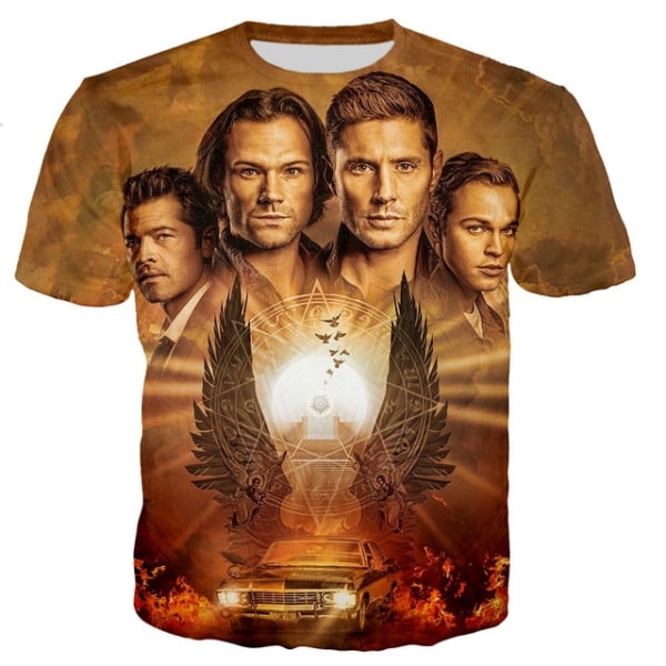 T-shirt med övernaturligt print i TV-serien för män och kvinnor style 3 5XL