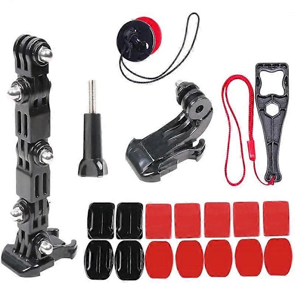 Passer for GoPro9/10 Mountain Dog Xiaoyi DJI Kamera Universal Motorsykkel Sykkel Hjelm Hakeholder 19 Deler ScrollsQY