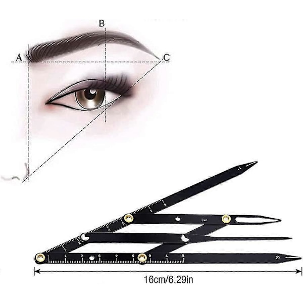 Gylden Skydelære Øjenbrynslineal Gyldent Snit Rustfrit Stål Øjenbryns Makeup Lineal Kan Bøje Øjenbryn Let Skrabe Permanent Makeup