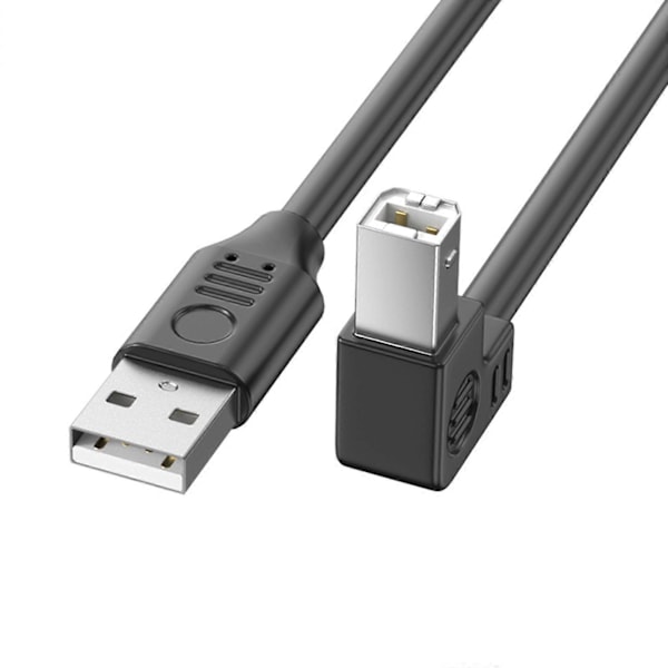 USB 2.0-kabel for skrivere og skannere - Sikrer rask og sikker tilkobling Høy kvalitet 480 Mbps 90 graders albue