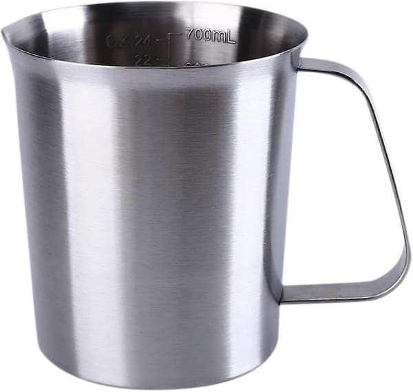 Målekop i rustfrit stål Køkkentilbehør Målekop til mælk kaffe (sølv 500ml) (d-f-4) 700Ml
