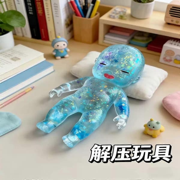 Squishy Stress Cube, Store Stressballer for Barn Voksne Squishy Angst Z