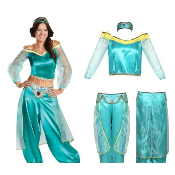 Europæiske og amerikanske damer Aladdin magisk lampe Halloween kostume voksen cosplay Jasmin prinsesse kostume L