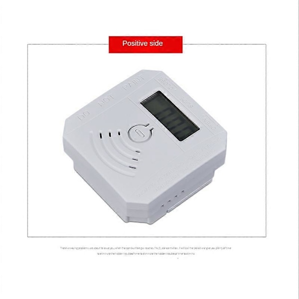 Mini karbonmonoksiddetektor, CO-monoksidalarmdetektor med digitalt display og lydalarm for Ho