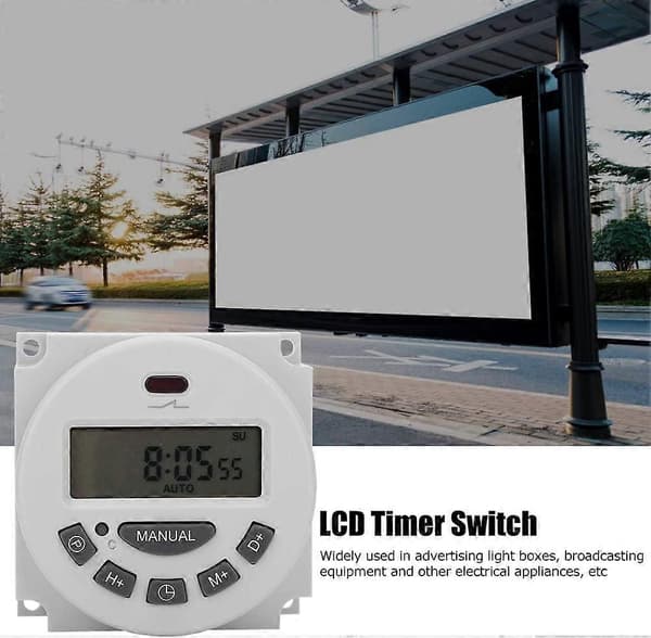 L701-12V Digital Programmerbar Tidsstyringskontakt LCD Elektronisk Timer Mikrocomputer Congener (6*6*3.2cm)