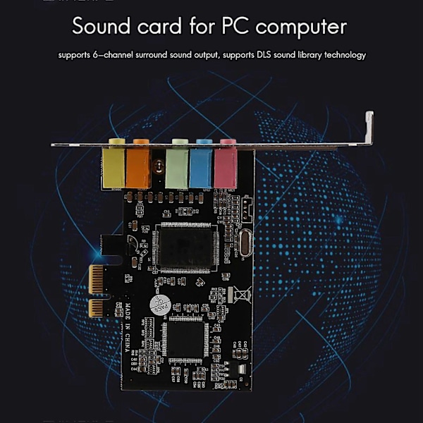 PCIe Lydkort PCI-E X1 CMI8738 Chip 32/64 Bit Lydkort Stereo 5.1 Kanal Stasjonær Innebygd Lydkort for PC