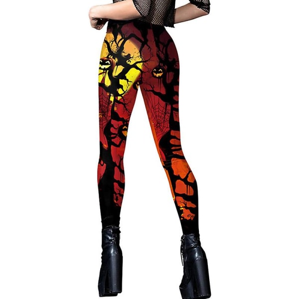 Naisten halloween kurpitsalla printed leggingsit COLOR 3 S