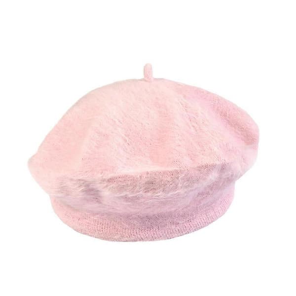 Dame Ensfarget Beret Luftig Enkel Chic Liten Rund Damehatt for Høst