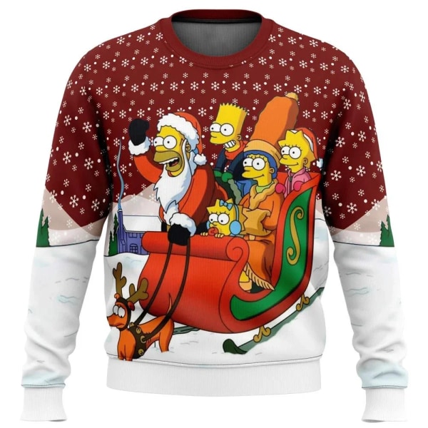 Ugly Christmas Sweater Gave Julemand Pullover Herre 3D Sweatshirt Efterår Vintertøj style 2 5XL