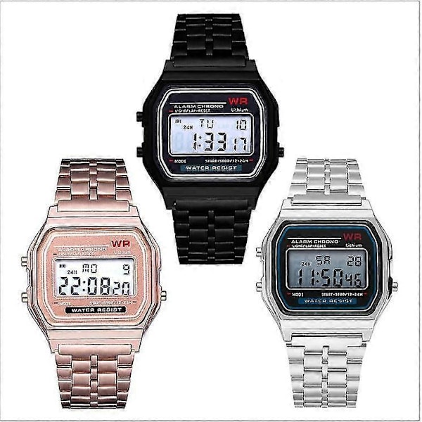 Guoguo F91w Armbåndsur Retro Digitalt Rustfrit Stål Sports Militærure Til Mænd Kvinder Elektroniske Armbåndsure Ur