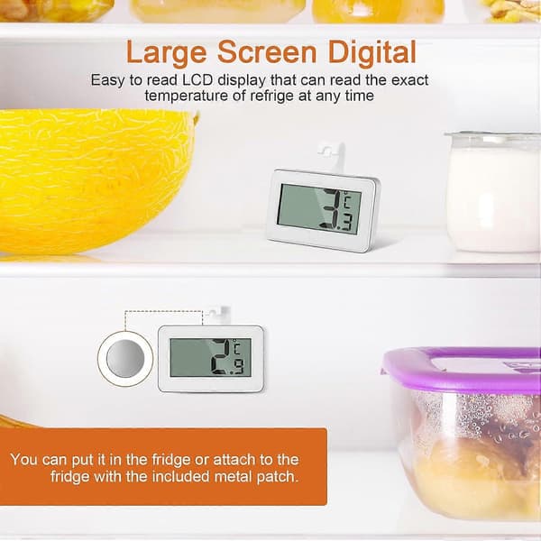 2 Mini Digitalt Termometer, Fryser Termometer, Digitalt Køleskabstermometer