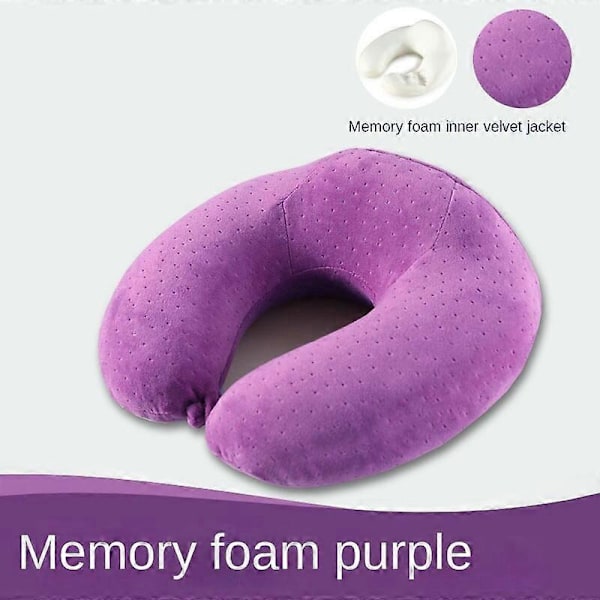 Blød Komfortabel Rejsepude Pasform Nakke Memory Skum U-formet Langsom Rebound Nakkepude