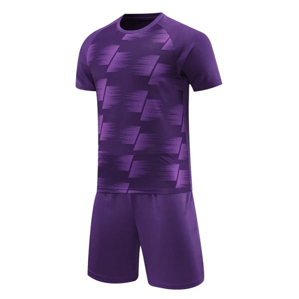 Fotballdrakt for barn Utendørs løpe-T-skjorter Treningsshorts Set Gensere Trening Treningstrøyer Purple (10-15kg) for 4XS